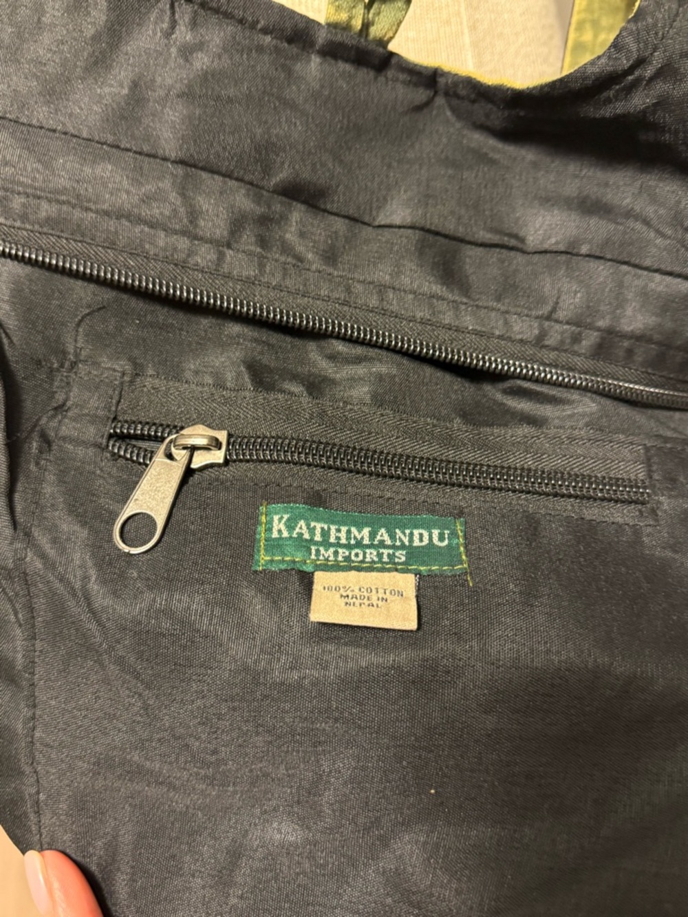 Kathmandu Black/Green Tote with Green Tree of Life Logo - Picture 4 of 8